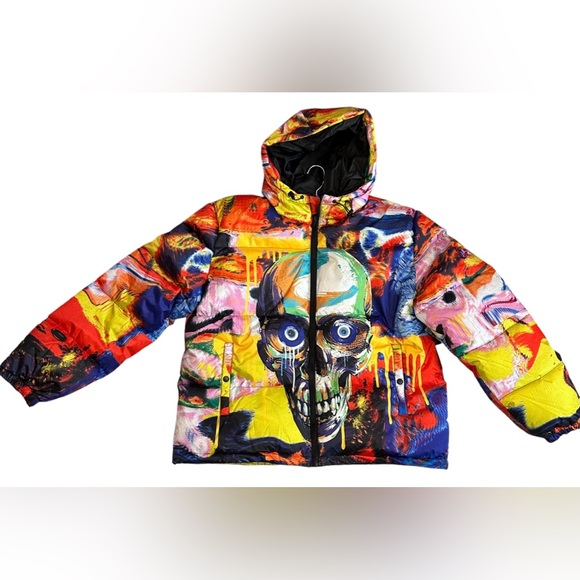 NWT Men’s Tango Hotel Skull Splatter Jacket SZ L - Picture 2 of 6